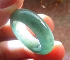 Video Certified Icy Green Natural A JADE Jadeite Circle RING USA. 9    206733