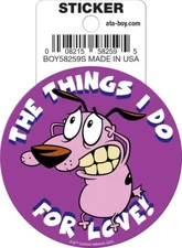 Courage the Cowardly Dog The Things I Do For Love Baggage or Yeti 3" Sticker NEW
