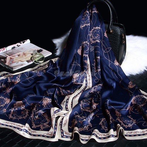 71*26" 100% Seda Pura Bufanda Larga Dama Moda Tendencia Naturaleza Seda Diseñador Chal - Imagen 3 de 6