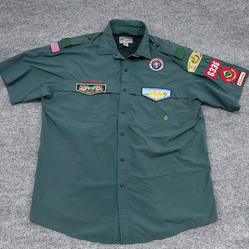 BSA Venturing Boy Scout Short Sleeve Uniform Shirt Adult Men’s XL Vented Fishing