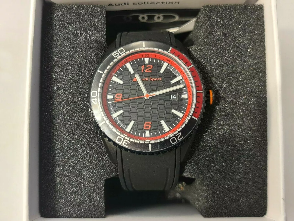 Audi Sport Armbanduhr Chronograph Uhr, schwarz Geschenkbox