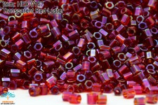Miyuki Hexagon 2 Cut 11/0 Transparent Red Luster Hex-0167