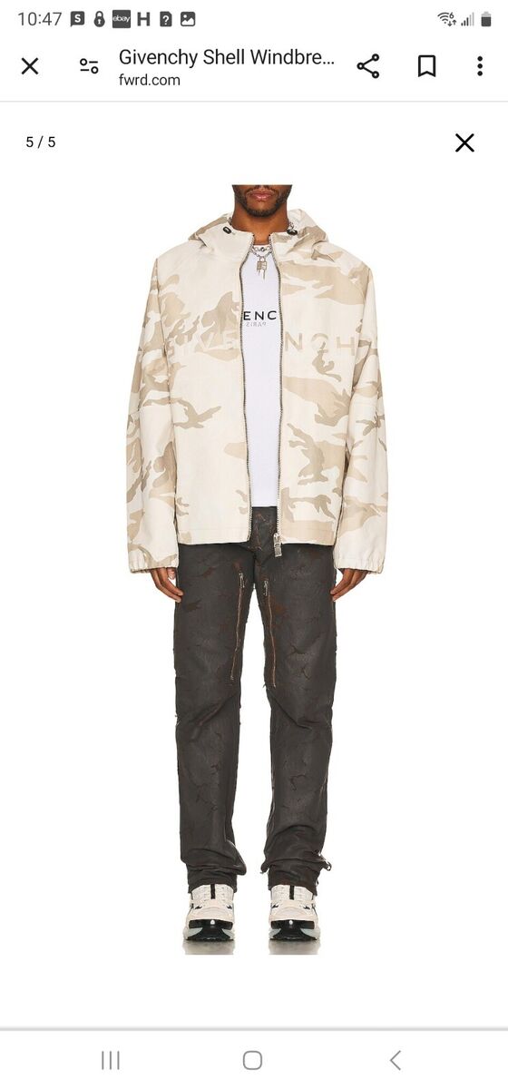 GIVENCHY Coated Canvas Camo Windbreaker Men's size 54 Retail GIVENCHY Coated Canvas Camo Windbreaker Men's size 54 Retail