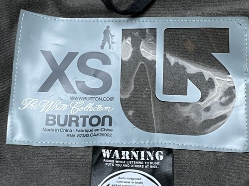 Burton The White Collection Snowboard Hooded Jacket Black/Gold Size XS - Picture 14 of 20