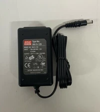 2 Mean Well MA15-120 Plug-In Adaptor Input 100-240 VAC 1.0A. Output: 12V 1.25A