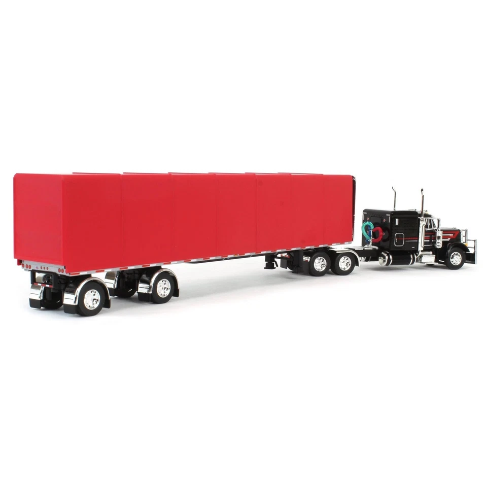 DCP 1:64 *BLACK & RED* Peterbilt 379 Flattop w/53' Utility Roll Tarp Trailer NIB - Image 3 of 4