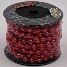 Kurt Adler Shatterproof Red Bead Beaded Christmas Holiday Decor Garland 8mm 18  