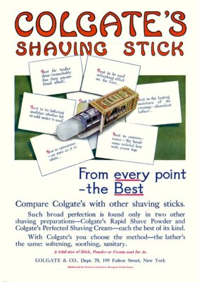 COLGATE *2X3 FRIDGE MAGNET* RETRO ADVERTISEMENT TOOTH POWDER SHAVING DENTAL TALC
