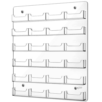 24 Pockets Business Wall Mount Multi Pockets Business Display Rack Horizontal...