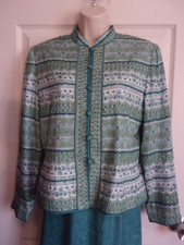 8P Papell Petites Silk Skirt  Beaded Jacket Blazer Outfit Lined Unique 