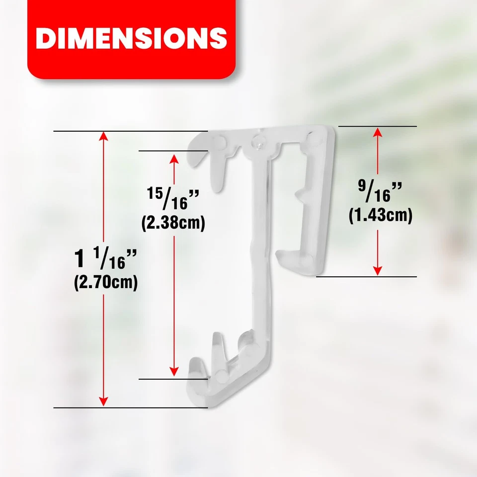 Increíbles clips de cenefa ciega mini individuales para cortinas de 1" - transparentes, estables a los rayos UV, Foto 3 de 4