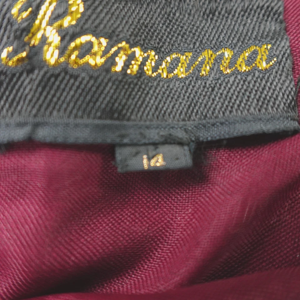 Vestido Ramana de seda con cuentas para mujer 14* borgoña adornado años 20 solapa vintage Foto 4 de 4