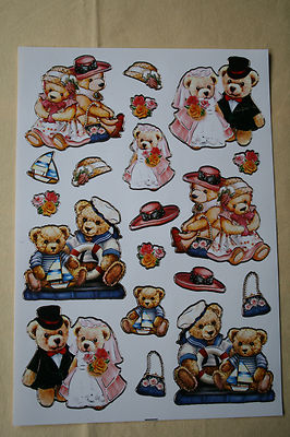 Ultra-Gloss-Sticker ''Teddy-Paare'', Kartengestaltung, Jittenmeier