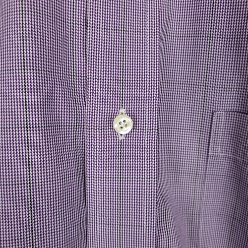 Brooks Brothers Shirt Mens Small 14.5 Purple Houndstooth Green Overcheck Classic - Picture 3 of 11