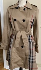 New Womens Tartan Trench Coat Size S Camii Mia Plaid