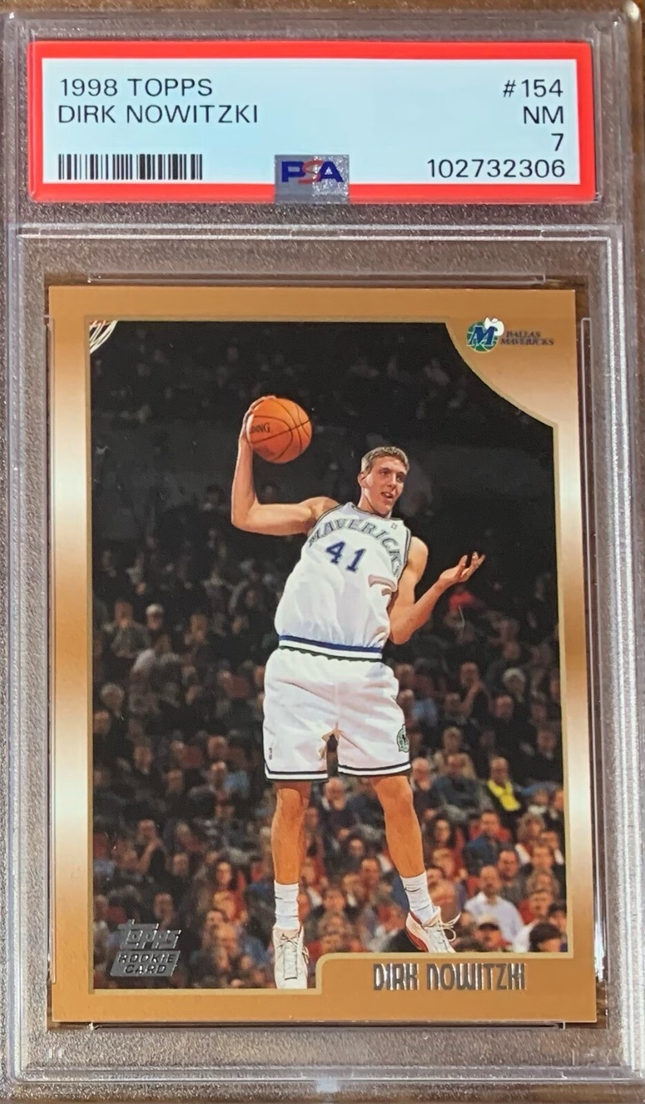1998 Topps Basketball #154 Dirk Nowitzki Rookie Dallas Mavericks PSA 7