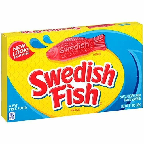 SWEDISH FISH Soft & Chewy Candy, 3.1 oz Box (1-Box)