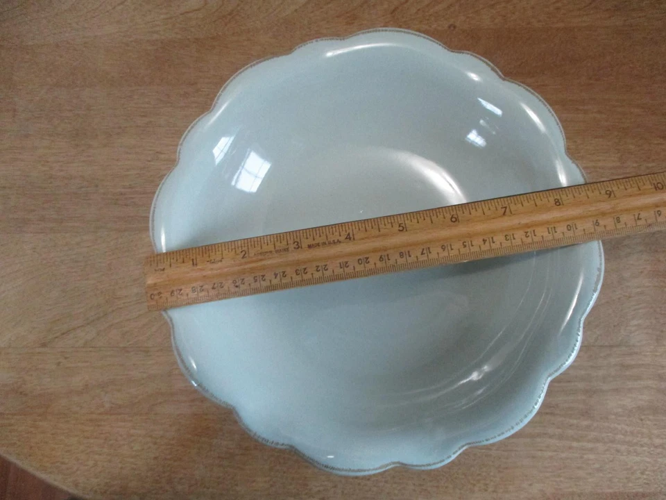 Cuenco pedestal de cerámica gris azul de 8-3/4" de ancho vintage de 3-1/4" de alto Foto 4 de 4