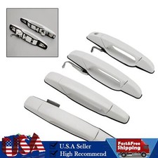 4PCS Front & Rear Door Handle Set Olympic White For Silverado Sierra 2007-2013