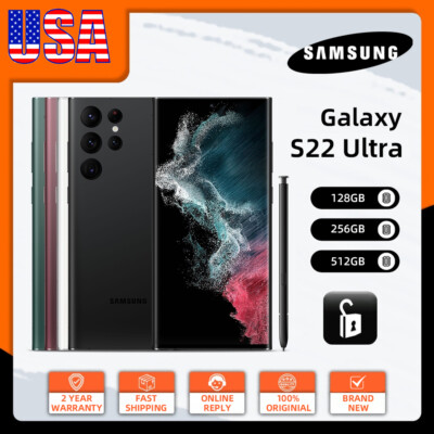 New Sealed Samsung Galaxy S22 Ultra 5G 128GB 256GB 512GB Factory Unlocked Phones