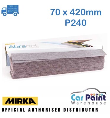 Mirka Abranet P240 H&L lange Schleifstreifen 70 x 420 mm 50 Stück staubfrei für Block