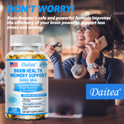 BRAINHEALTH MEMORY SUPPORT Brain Supplements Mprove Concentration Energy 30-120