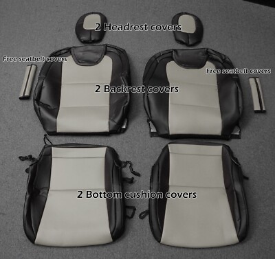 FOR CHEVY CAMARO 2010-2015 BLACK/BEIGE IGGEE S.LEATHER CUSTOM - Foto 5