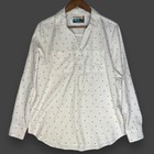 Magellan Outdoors Fish Gear Classic Fit Shirt Red White Blue Stars Wicking L