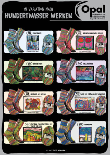 Opal Hundertwasser 4 - 4fach Sockenwolle - 8x100g  - Set - Wolle Häckeln NEU - Bild 1 von 9