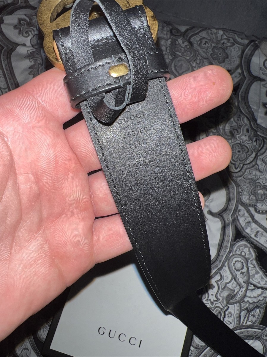 Gucci Marmont GG Pearl Black Calfskin Leather Belt Size 80MM  display picture 1