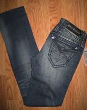 Rock Revival Jamie Slim Boot Whiskered Denim Jeans Women's Size 26