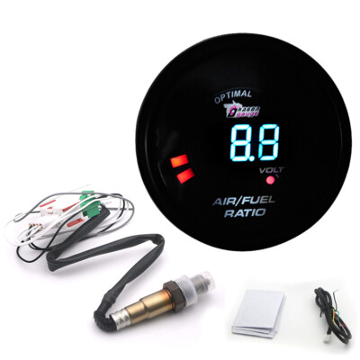 2 in 1 Meter 52MM Narrowband Digital Air Fuel Ratio Gauge Kit 12 V F3E2