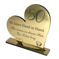 Goldene Hochzeit Geschenk Hochzeitstag 50 Jahre Goldhochzeit Herz Deko 10 Cm