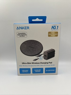 Anker Wireless Charger Pad 10W Qi-Certified Charging with USB Wall Adapter&Cable