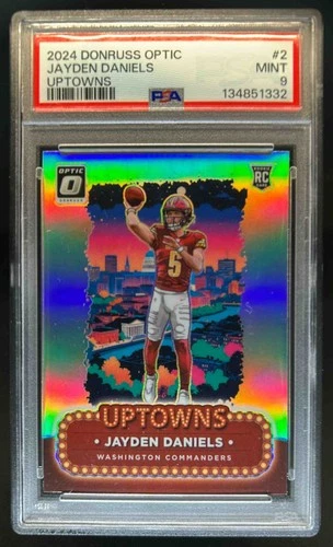 2024 Donruss Optic Jayden Daniels Uptowns RC SSP #2 Commanders PSA 9