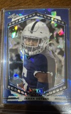 Jahan Dotson 2022 Leaf Metal Draft Blue Crystal Rookie RC Football Card. rookie card picture