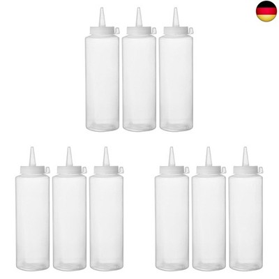 HENDI Spenderflasche, Stückzahl: 3, Easy Squeeze, für Saucen, Squeeze Flasche, Q