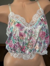 VINTAGE70'S-80'S ASHLEY TAYLOR CAMISOLE TOP SILKY LACE TRIM