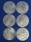 Lot Of (6) - Golden State Mint - 1/10 oz Silver Indian/Eagle & American Flag