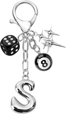 Initial Letter Bag Charm Keychain for Purse Handbag Women Gift Letter