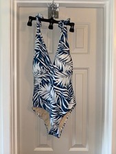 KIM GRAVEL x SWIMSUITS FOR ALL Tie Shoulder 1-Piece Swimsuit KEY WEST PALM sz 8