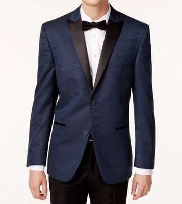 Alfani Men's Tuxedo Sports Coat Slim Fit Houndstooth 44R