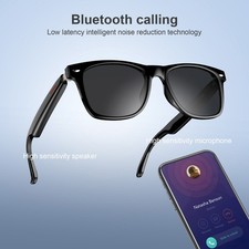 Men Smart Glasses with Polarized Sunglasses Lens Bluetooth Open Ear Headphones
