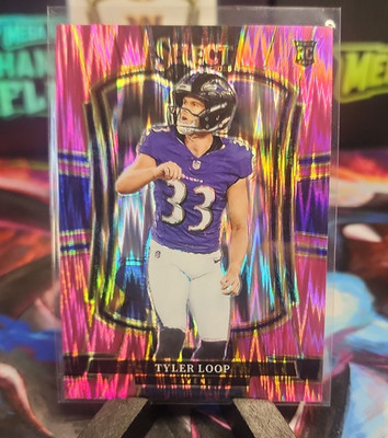 Panini Select 2025 Tyler Loop Ravens #161  Pink Prizm Shock (RC)