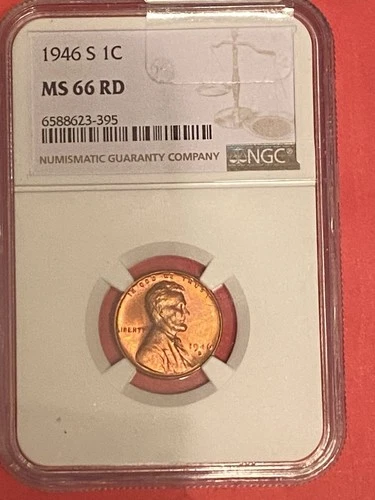 1946 s wheat penny MS66 RD NGC