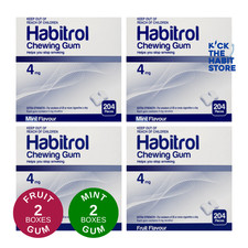 Habitrol Gum 4mg Combo x 2  408 Each Mint  Fruit 816 Total Sugar Free 2027 