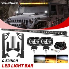 For Jeep Wrangler Jk 07-18 50 Led Light Bar Combo 4 Pods Mount Brackets Kit For Jeep Wrangler Jk 07-18 50 Led Light Bar Combo 4 Pods Mount Brackets Kit