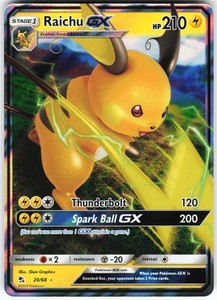 Raichu GX 20/68 Hidden Fates Holo Ultra Rare