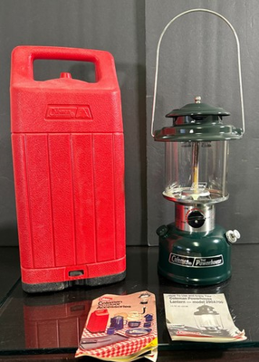 #ad Coleman Powerhouse Lantern 290A700 w Red Case Dated 1 1988 Double Mantle 290 $49.50