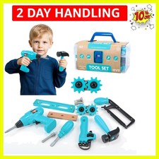 Kids Tool Set   Pretend Play Toddler Tool Set with Tool Box, Toy Drill, Hamme...
